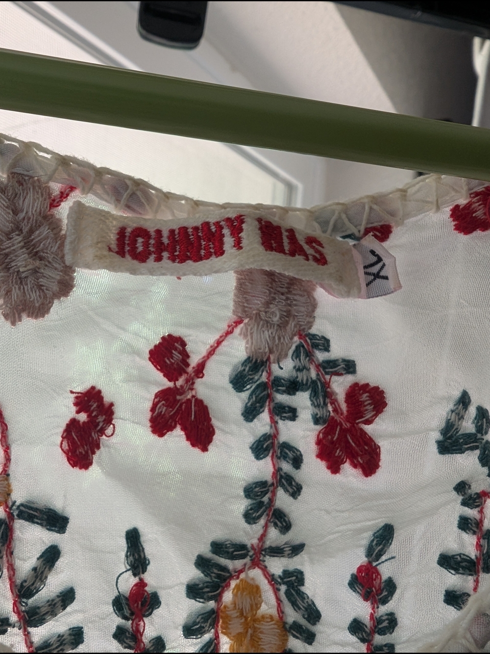 Johnny Was White Embroidered Floral Short Sleeve Top - Picture 3 of 5
